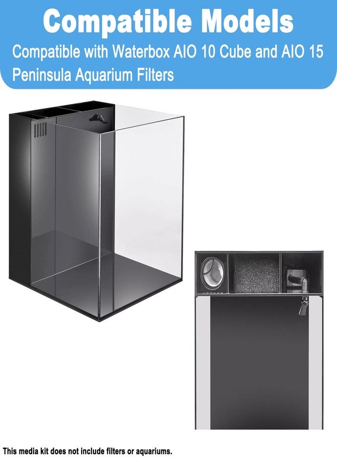 beaufan 14-Pack Set Aquarium Filter Media Compatible with Waterbox AIO 10 Cube and AIO 15 Peninsula Aquarium Filter, Includes Filter Socks, Carbon Pellets, Ceramic Rings, Sponge Filters and Mesh Bags - Image 2